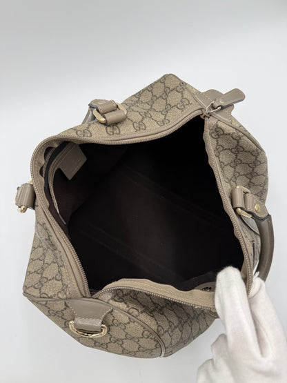 Gucci Bauletto Joy in Tela GG Supreme e Pelle Taupe - Pally Vintage Closet