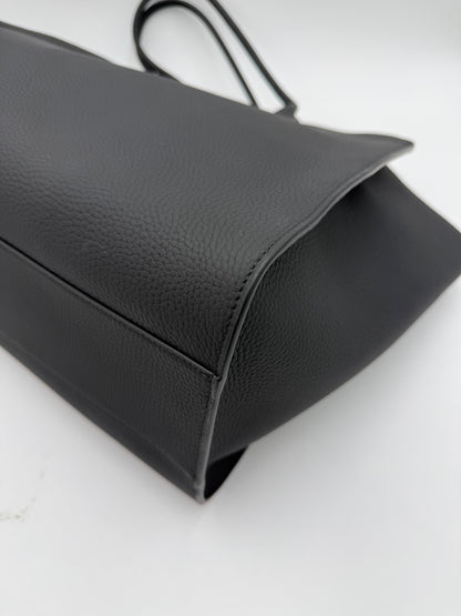 The Row Borsa Tote Marlo in Pelle Granulata Nera