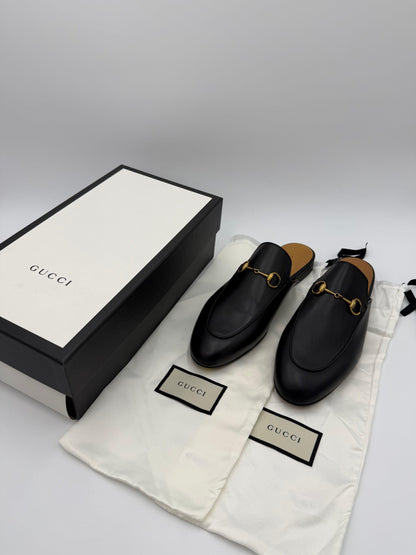 Gucci Black Princetown Horsebit Mules