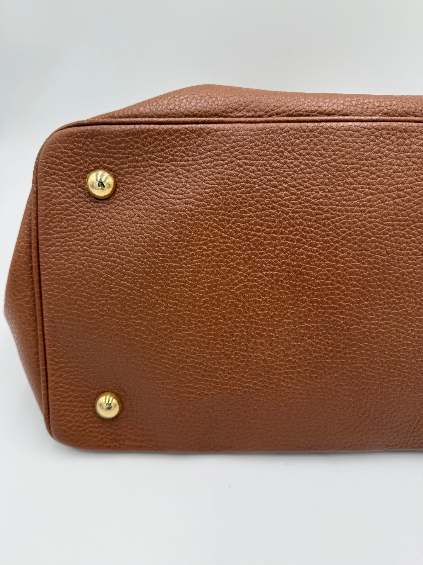 Prada Borsa Tote in Pelle Martellata Marrone