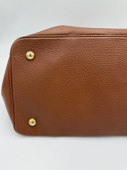 Prada Borsa Tote in Pelle Martellata Marrone