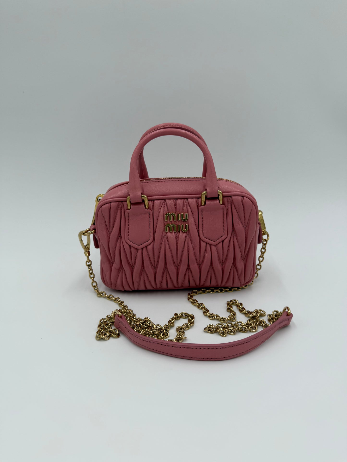Miu Miu Borsa Arcadie Mini Matelassé Rosa