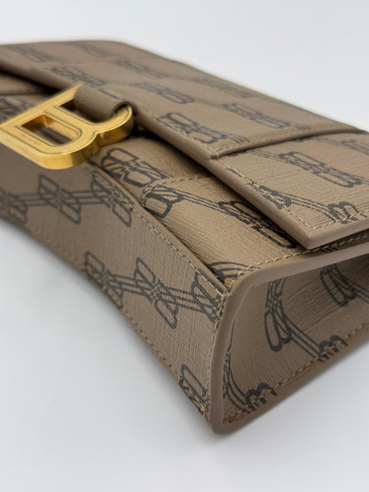 Balenciaga Borsa Hourglass Wallet on Chain Monogramma BB Marrone