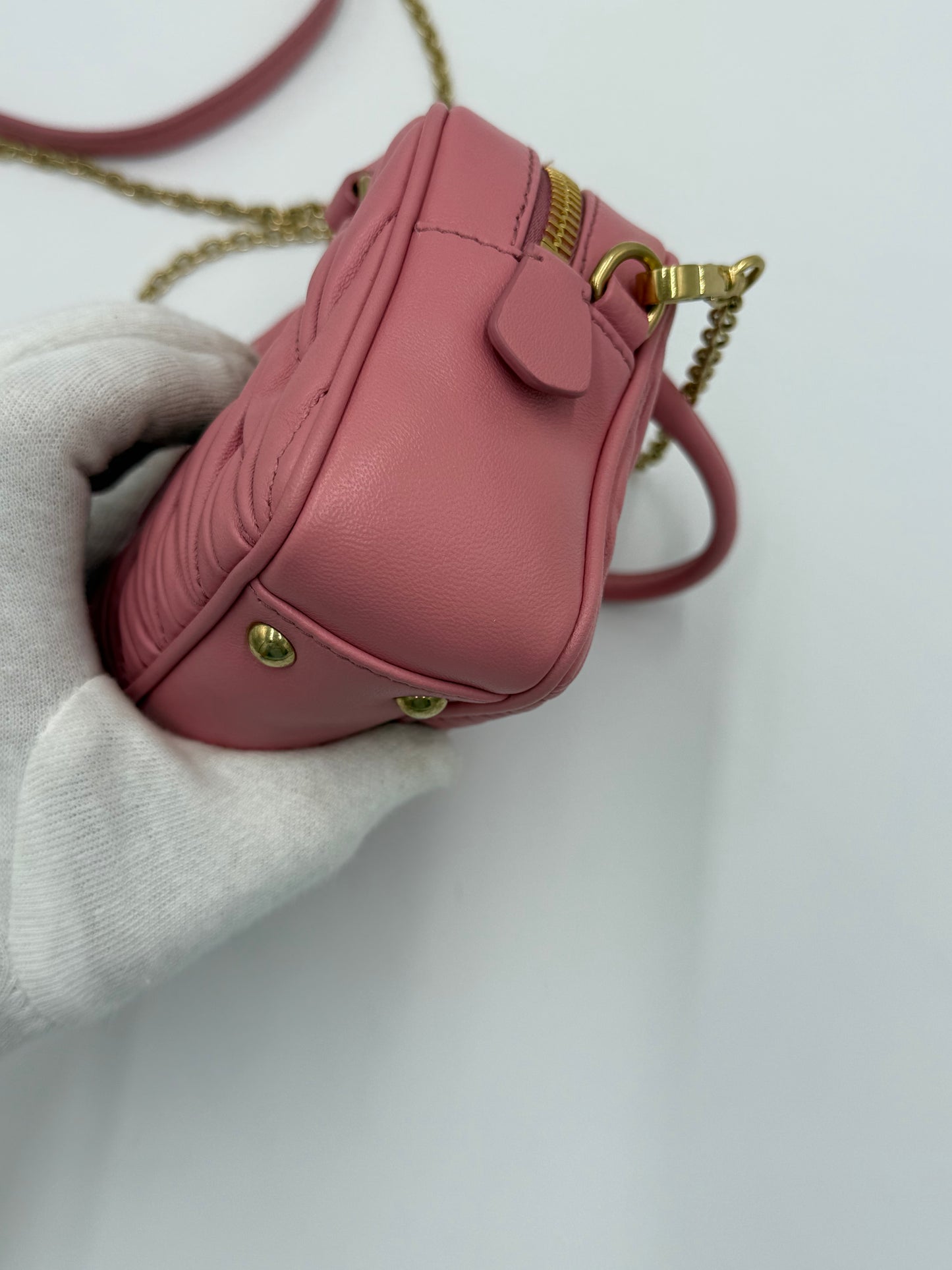 Miu Miu Borsa Arcadie Mini Matelassé Rosa