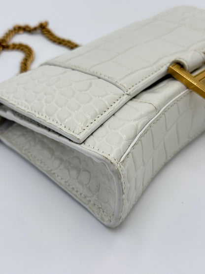 Balenciaga Borsa Hourglass Wallet on Chain Monogramma BB Bianca Panna