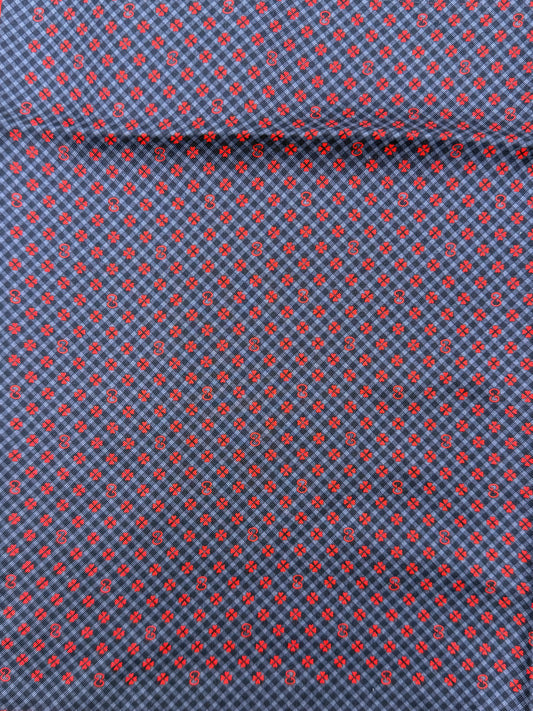 Gucci Pochette in Seta con Pattern Micro GG e Quadrifogli Blu Navy - Pally Vintage Closet