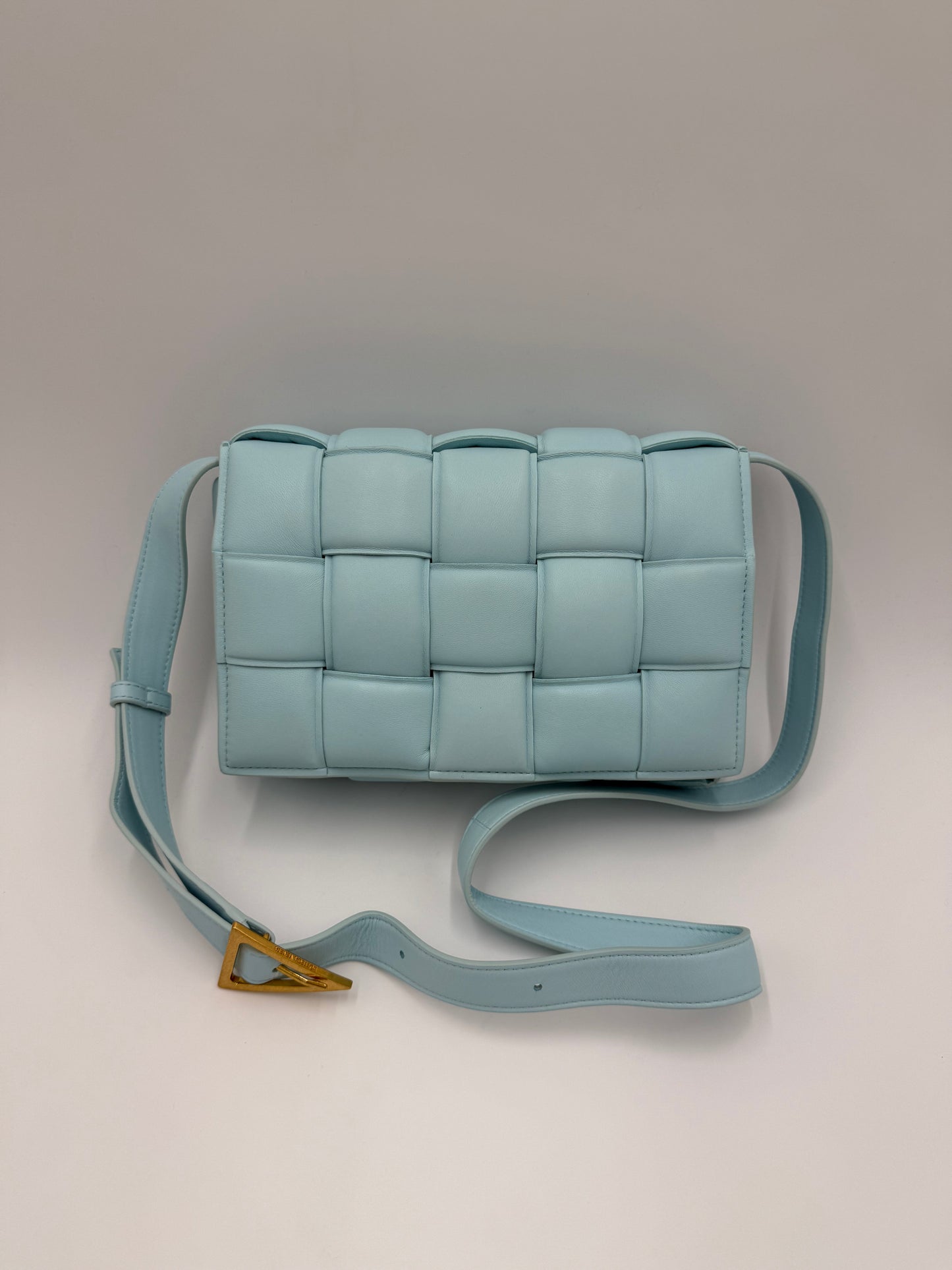 Bottega Veneta Borsa Padded Cassette Azzurro Pastello
