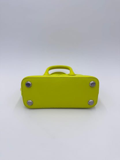 Balenciaga Ville Top Handle Bag Special Edition Gothic Logo Mini Neon Yellow