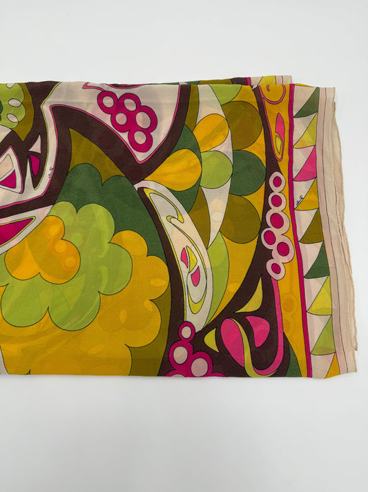 Emilio Pucci Foulard Vintage in Seta Stampa Psichedelica
