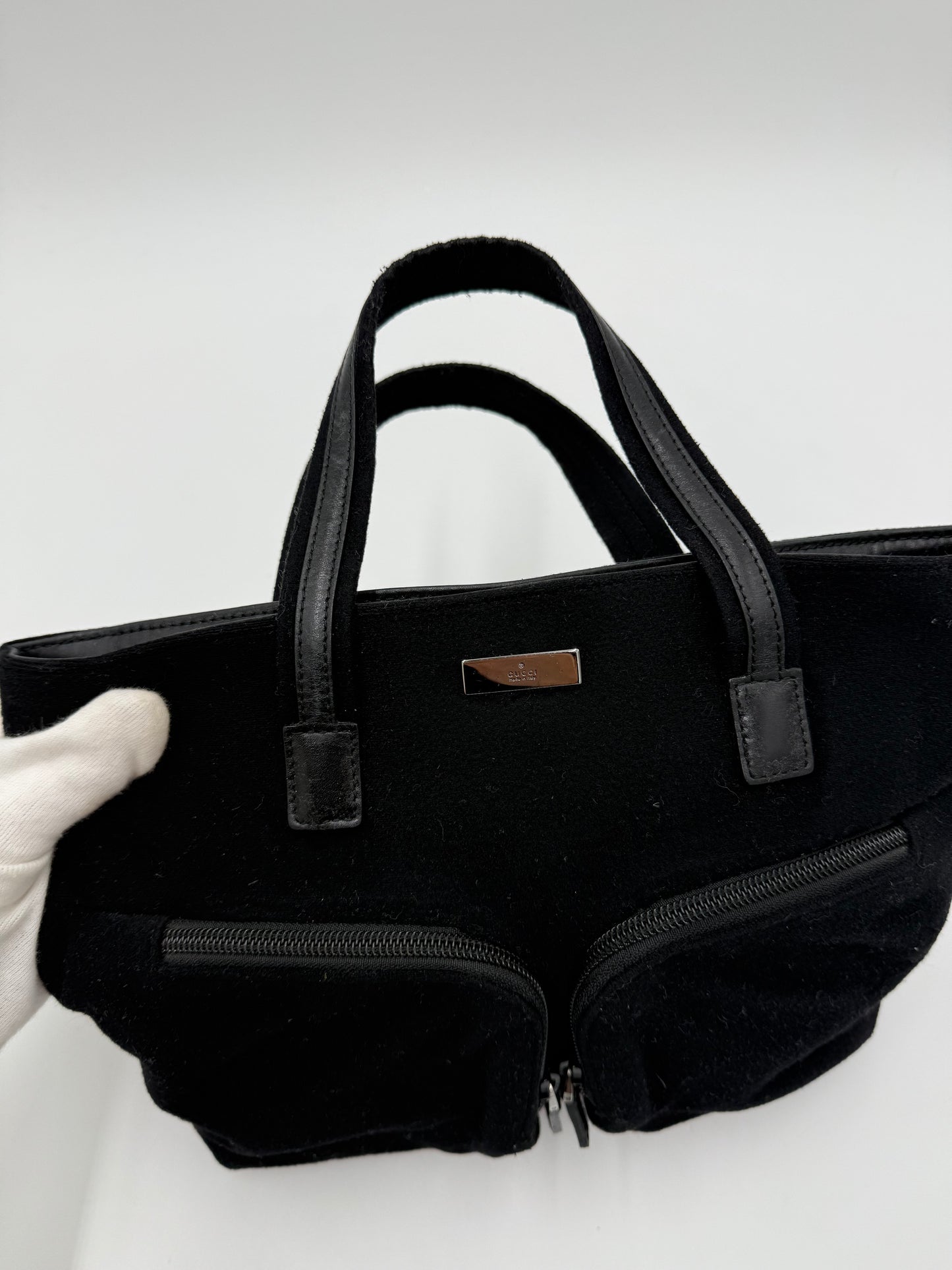 Gucci Borsa Vintage Tom Ford in Feltro Nera