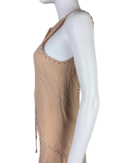 Salvatore Ferragamo Abito da Sera Resort 2013 in Seta con Micro-Borchie Nude