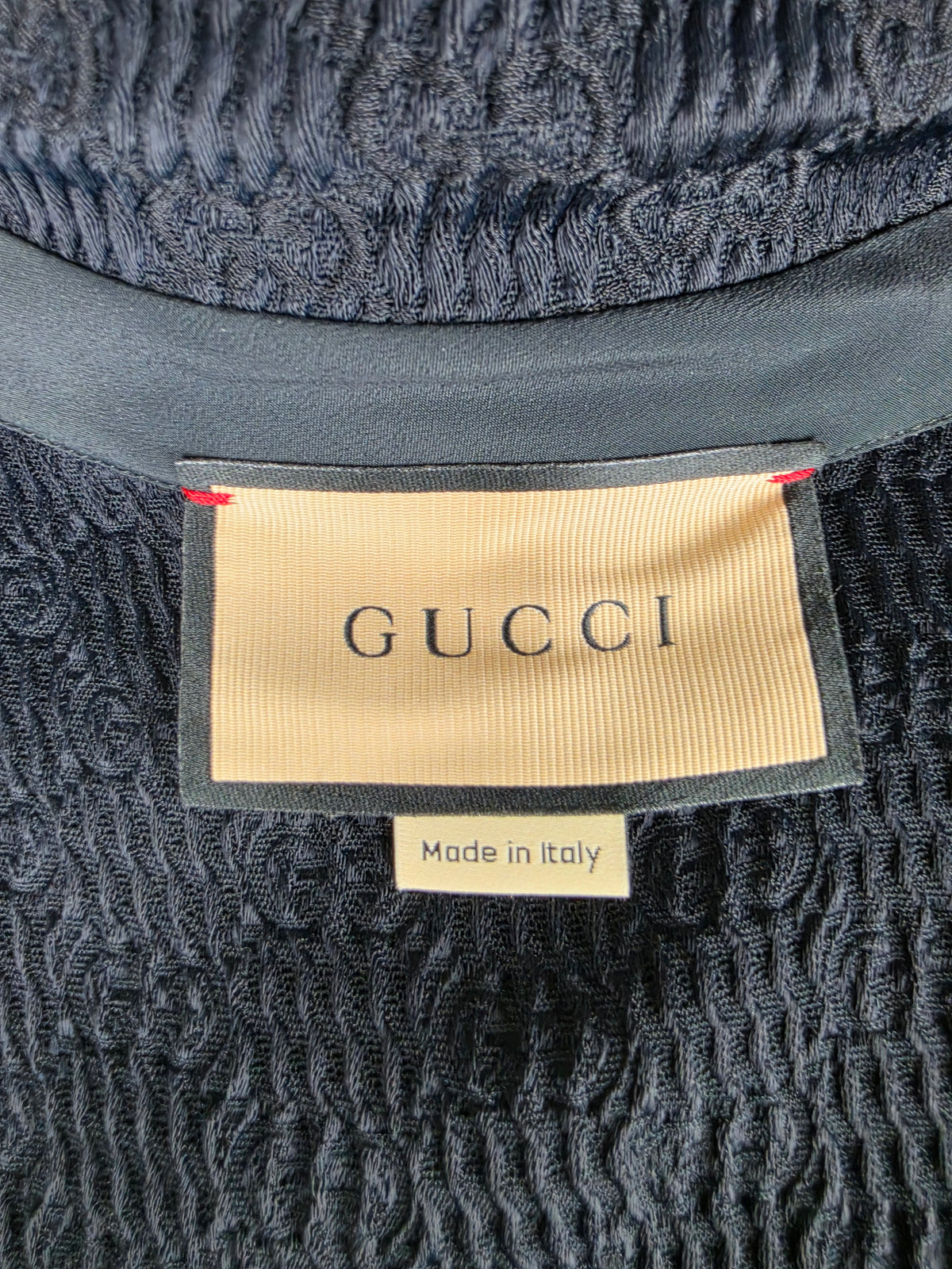 Gucci Black Textured GG Monogram Knit Shirt
