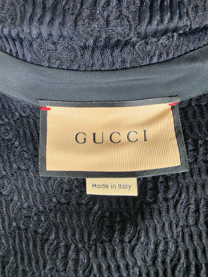 Gucci Black Textured GG Monogram Knit Shirt