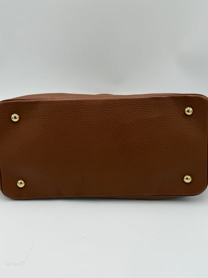 Prada Borsa Tote in Pelle Martellata Marrone