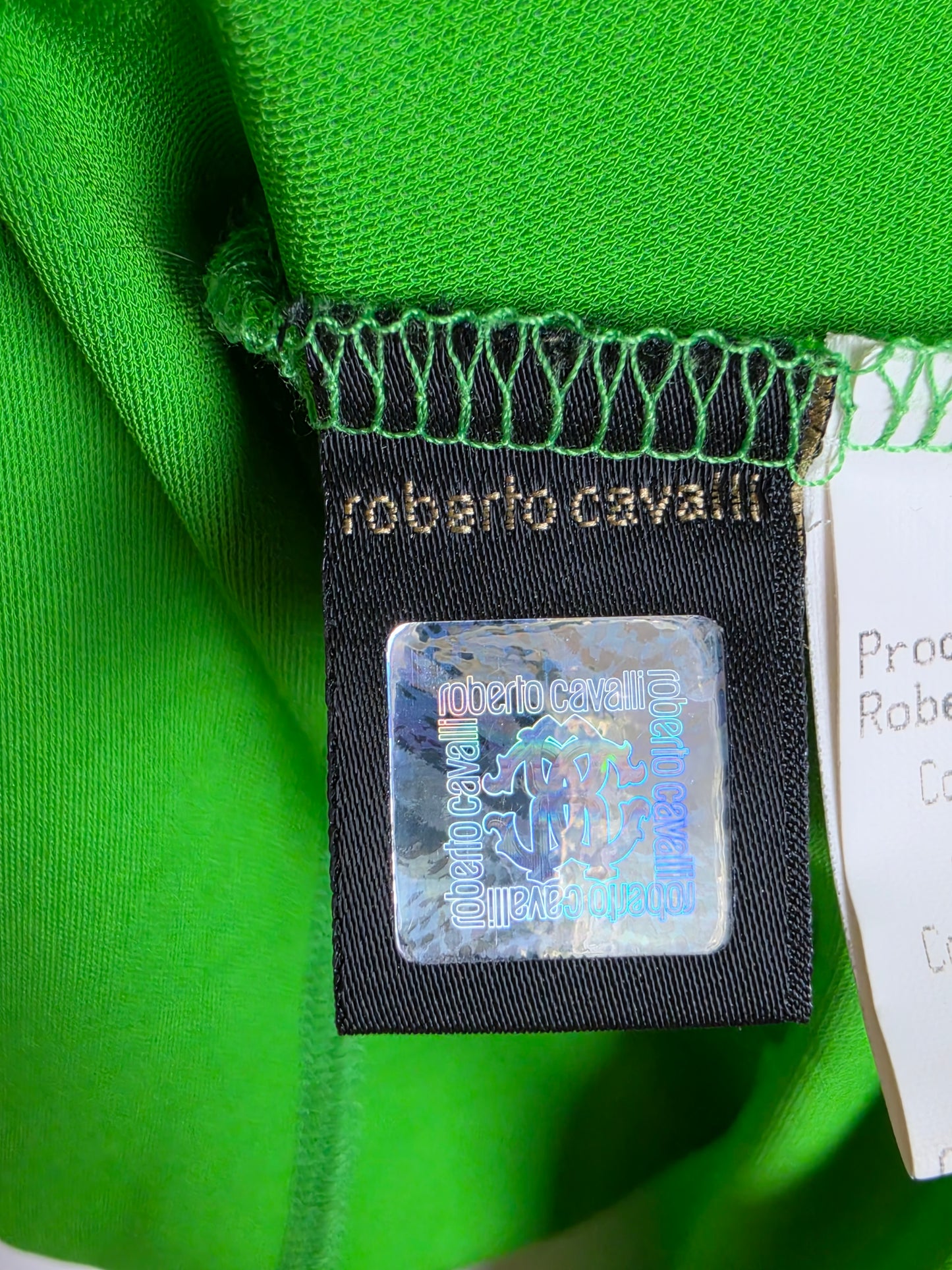 Roberto Cavalli Abito Vintage con Volant Verde Lime