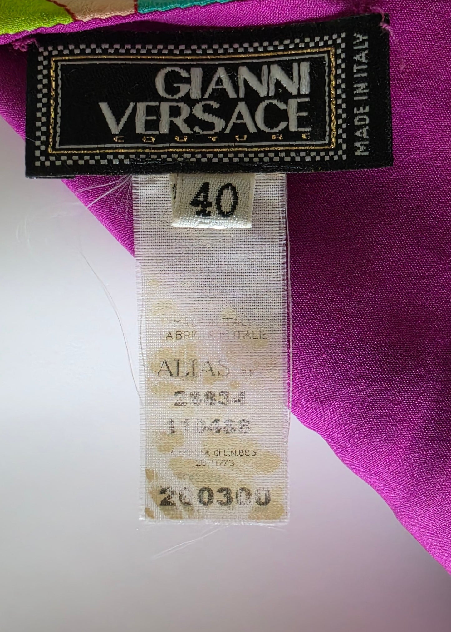Gianni Versace Couture Miniabito Vintage a Stampa Floreale Psichedelica