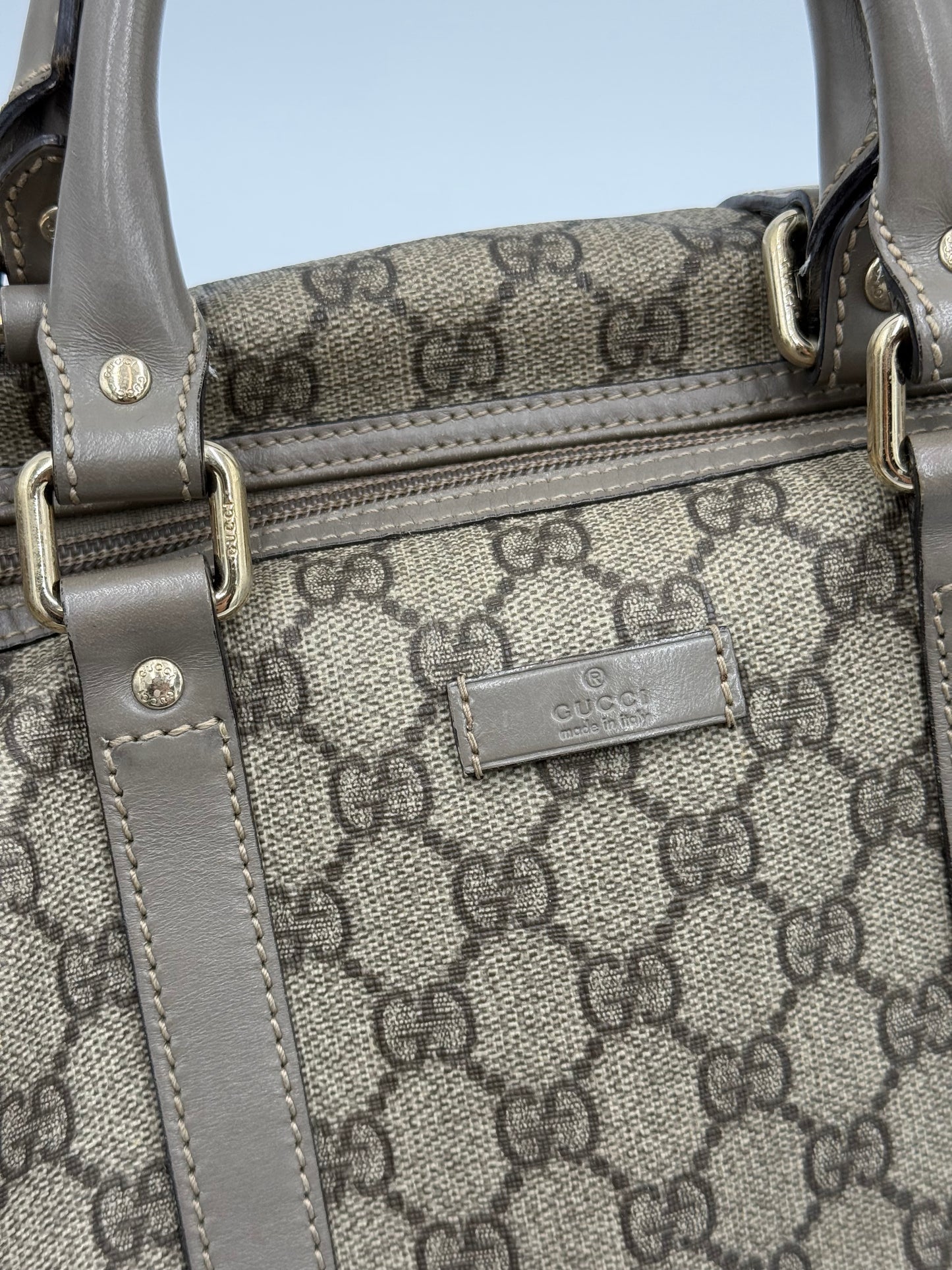 Gucci Bauletto Joy in Tela GG Supreme e Pelle Taupe - Pally Vintage Closet