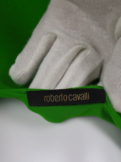 Roberto Cavalli Abito Vintage con Volant Verde Lime