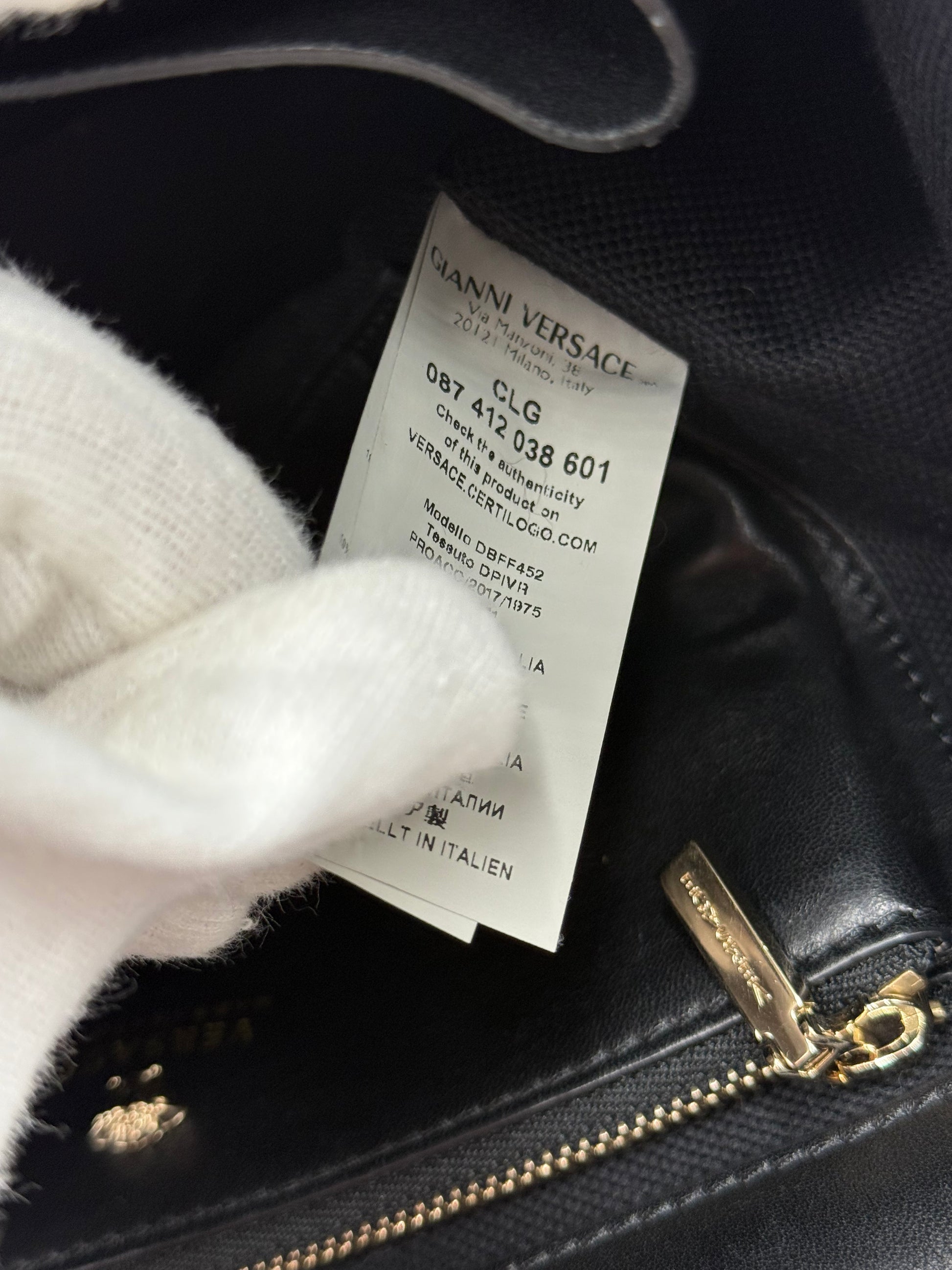 Versace Borsa a Mano Medusa in Pelle Esotica Blu - Pally Vintage Closet