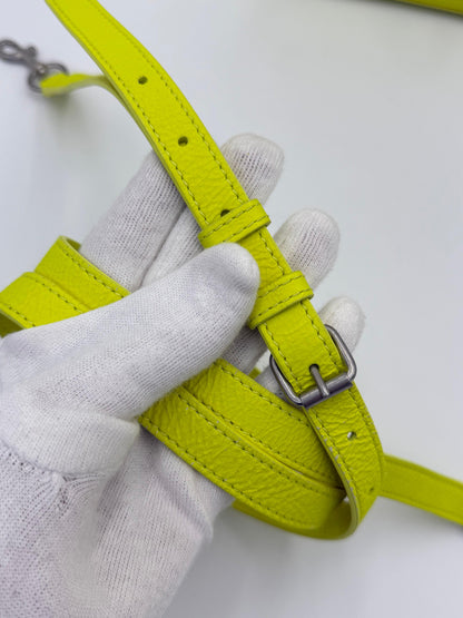 Balenciaga Ville Top Handle Bag Special Edition Gothic Logo Mini Neon Yellow