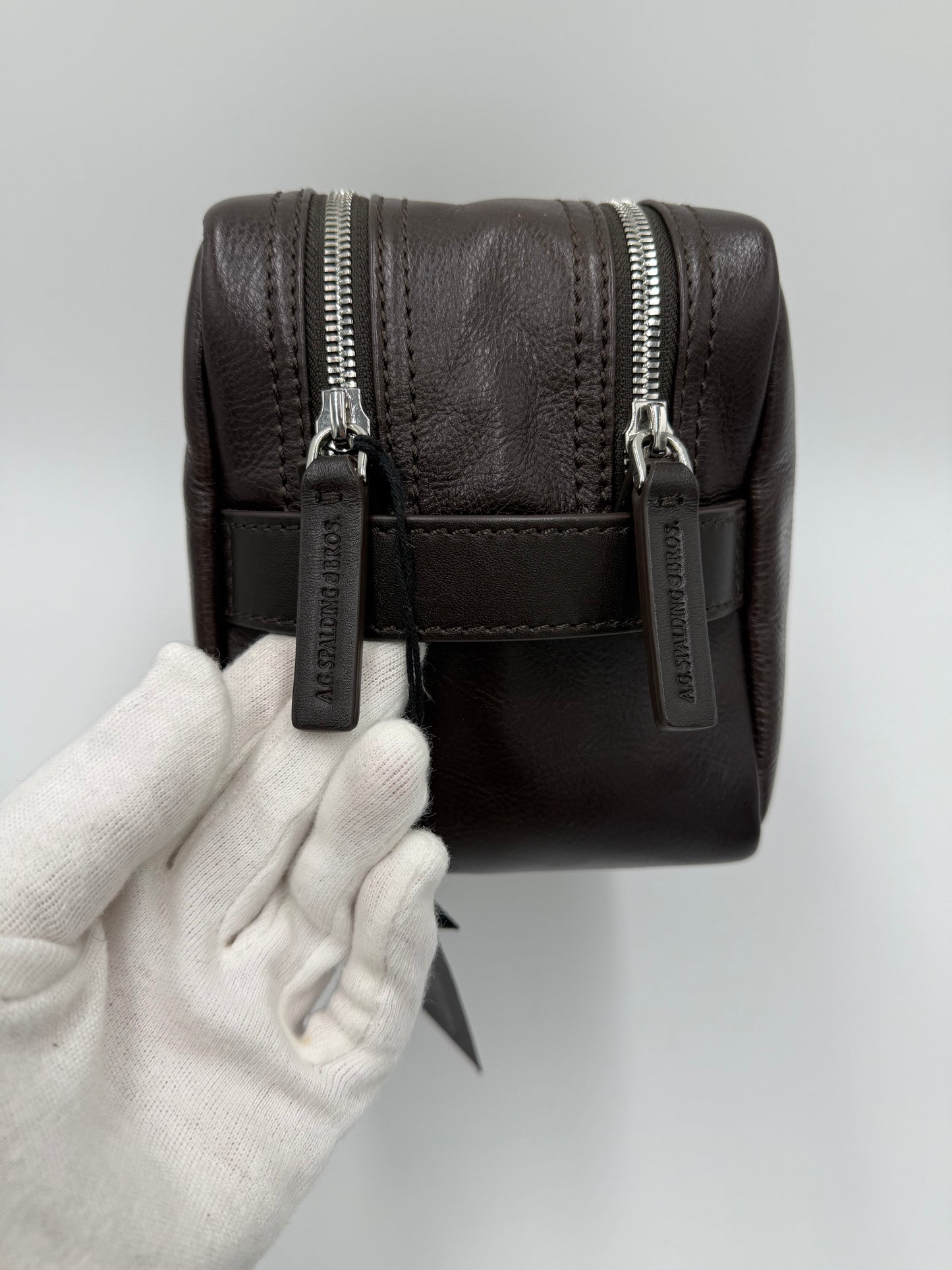 A.G. Spalding & Bros. Beauty Case in Pelle Marrone Scuro - Pally Vintage Closet