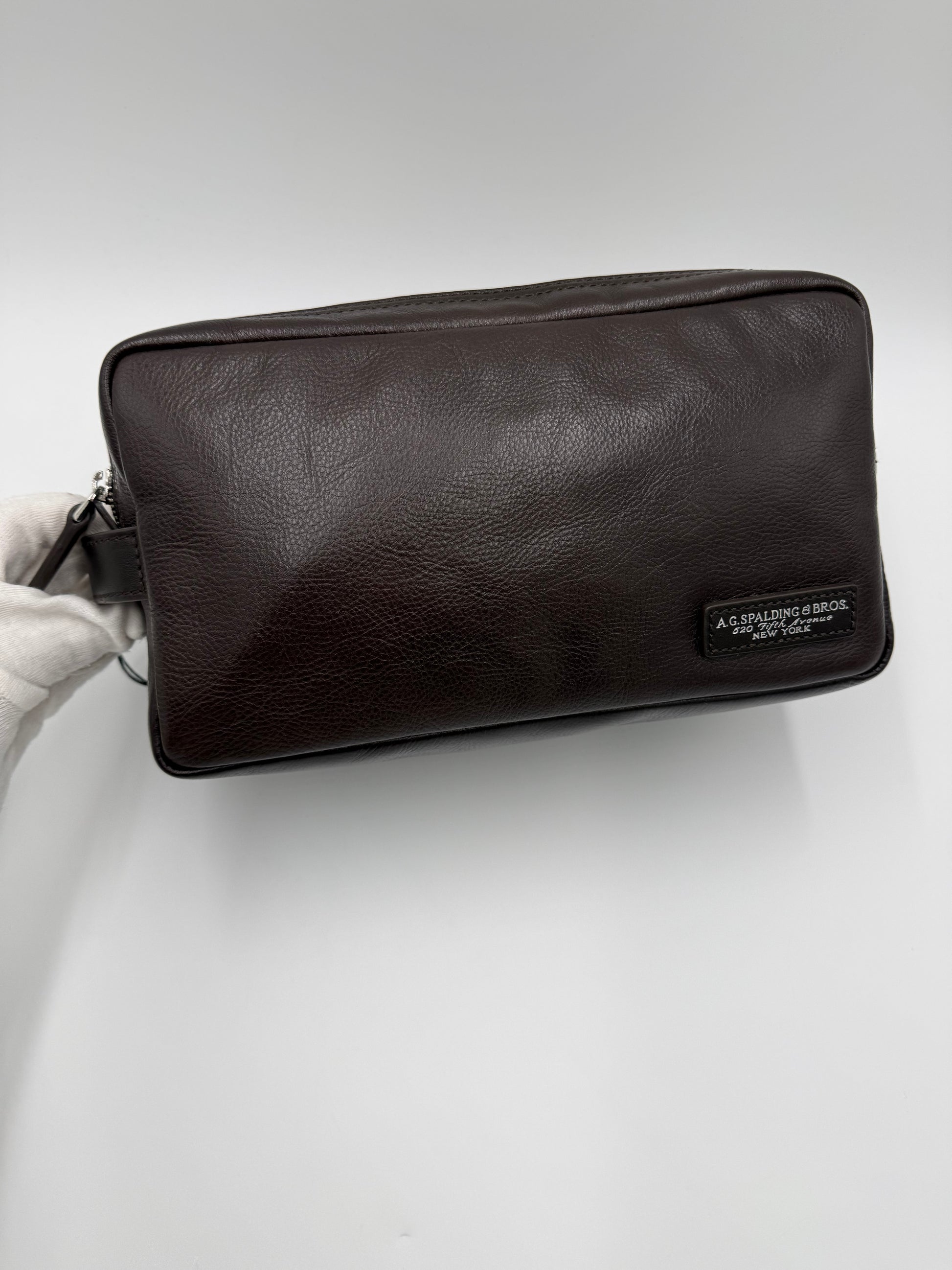 A.G. Spalding & Bros. Beauty Case in Pelle Marrone Scuro - Pally Vintage Closet