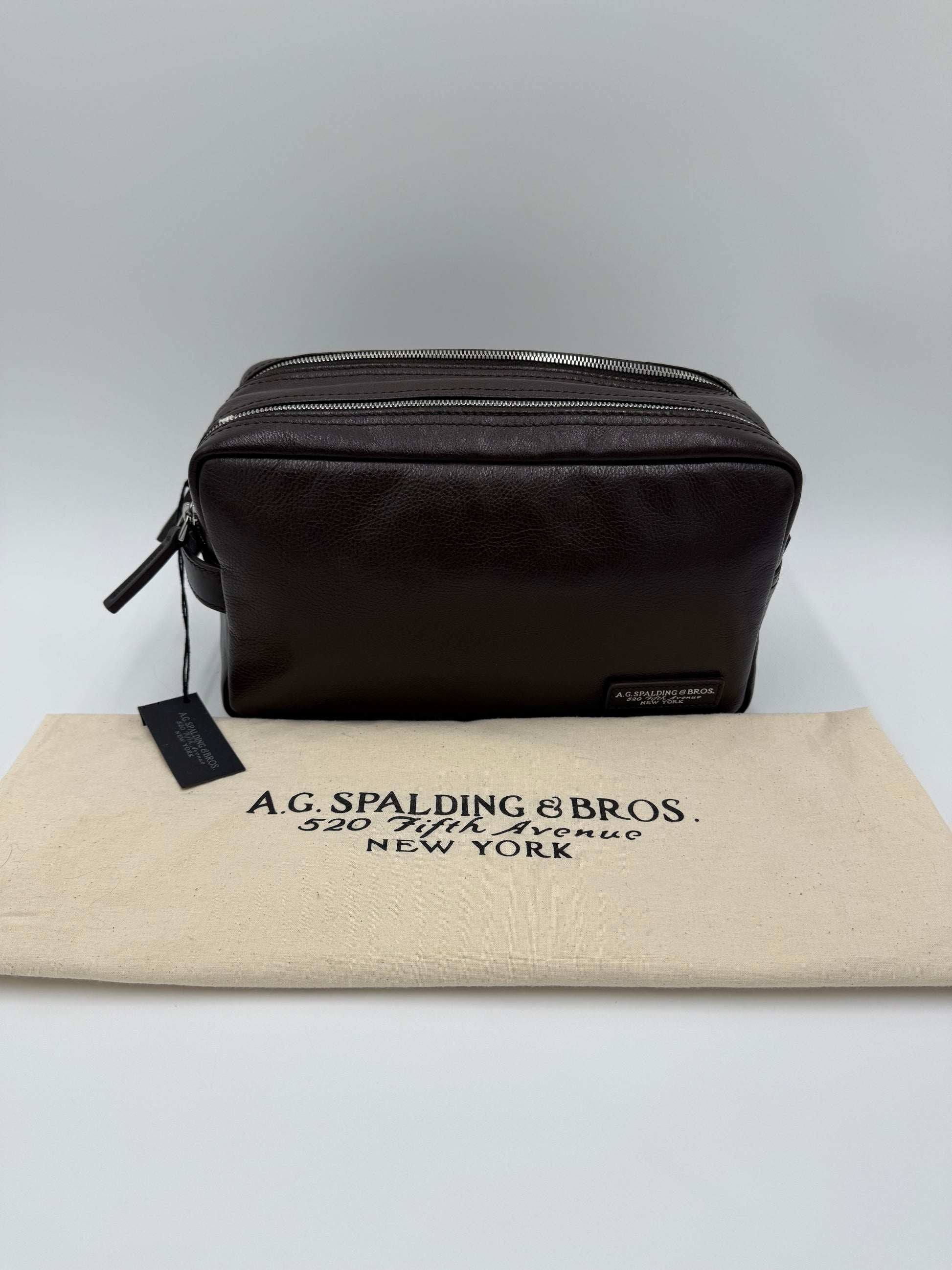 A.G. Spalding & Bros. Beauty Case in Pelle Marrone Scuro - Pally Vintage Closet