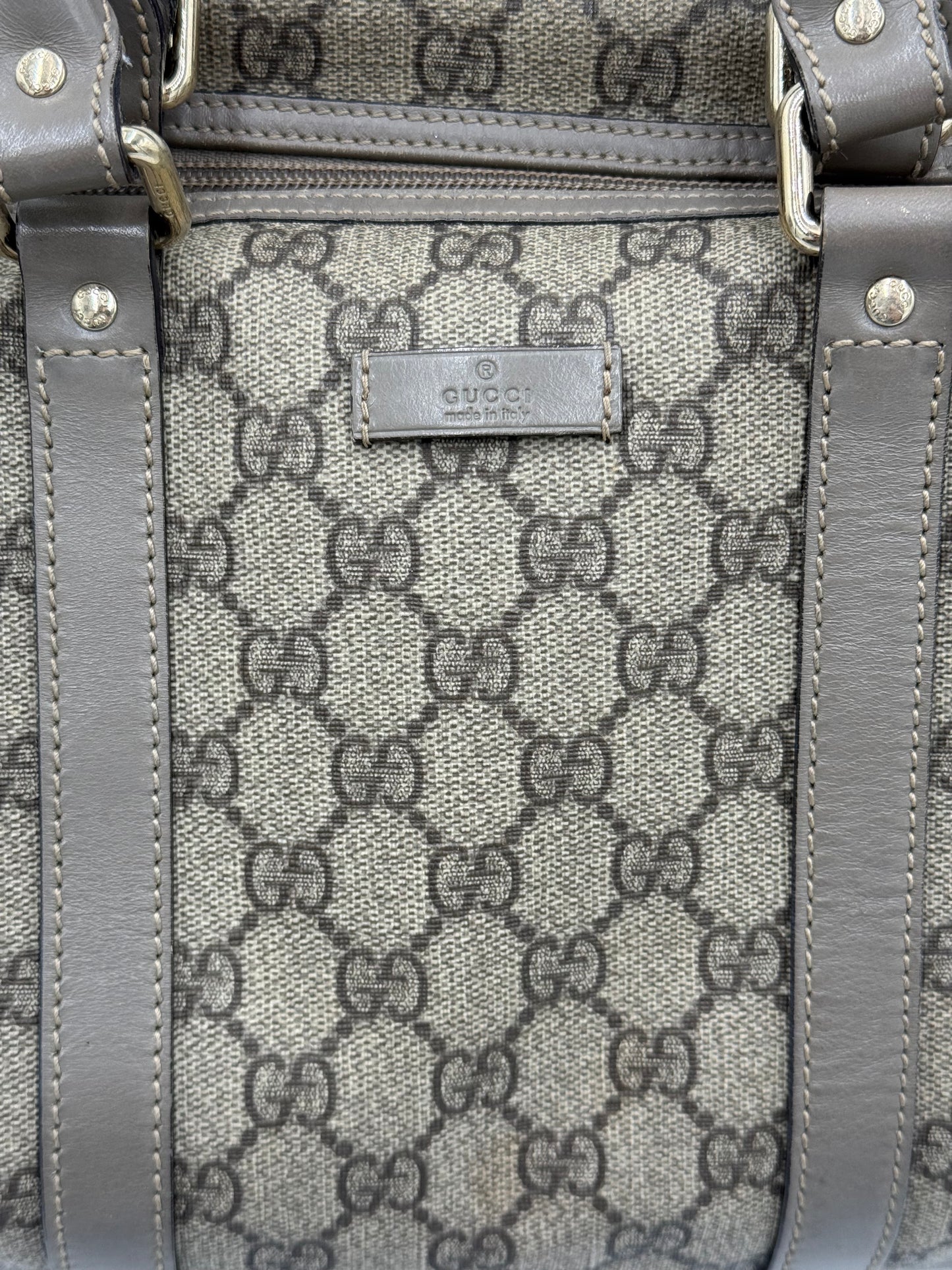 Gucci Bauletto Joy in Tela GG Supreme e Pelle Taupe - Pally Vintage Closet