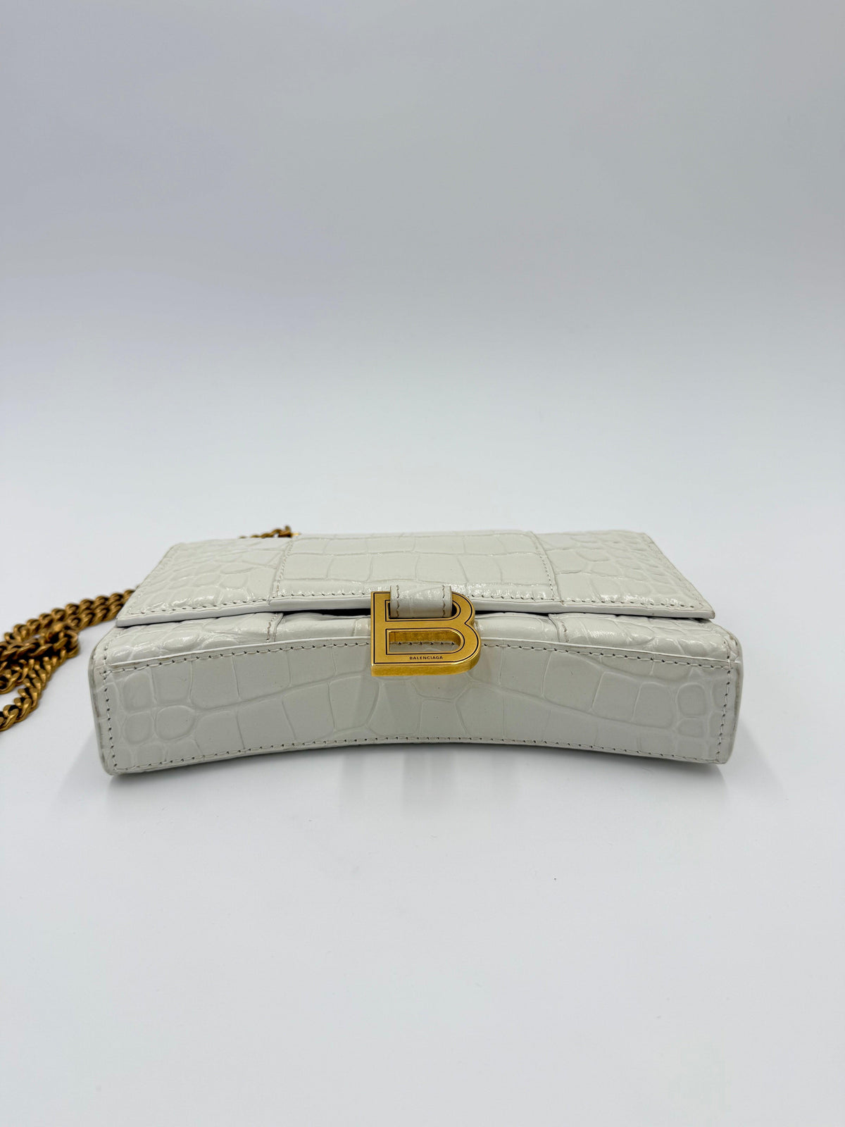 Balenciaga Borsa Hourglass Wallet on Chain Monogramma BB Bianca Panna