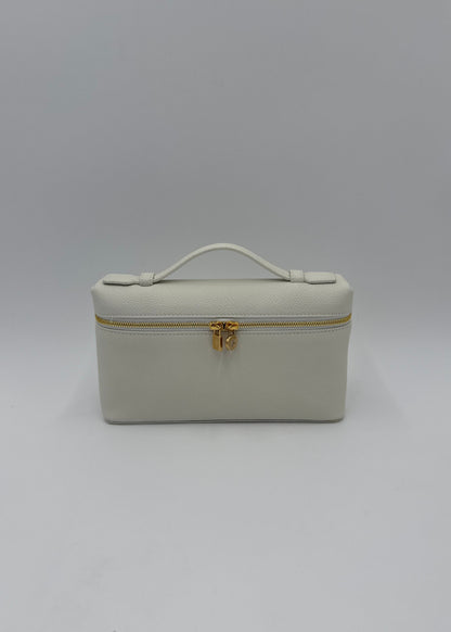 Loro Piana Borsa Extra Pocket L19 Pelle di Vitello Martellata Bianca