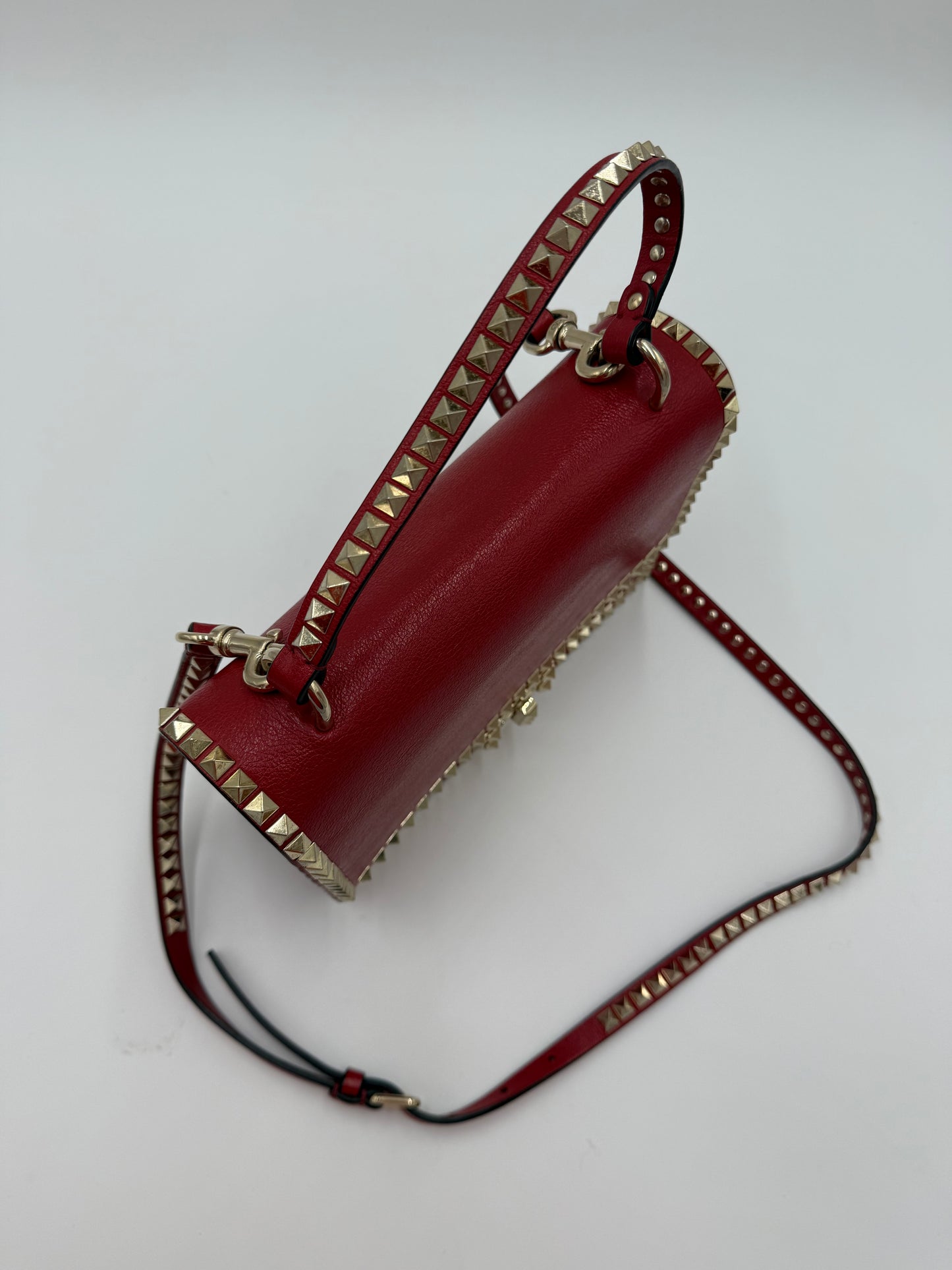 Valentino Garavani Borsa a Tracolla Rockstud in Pelle Rossa - Pally Vintage Closet