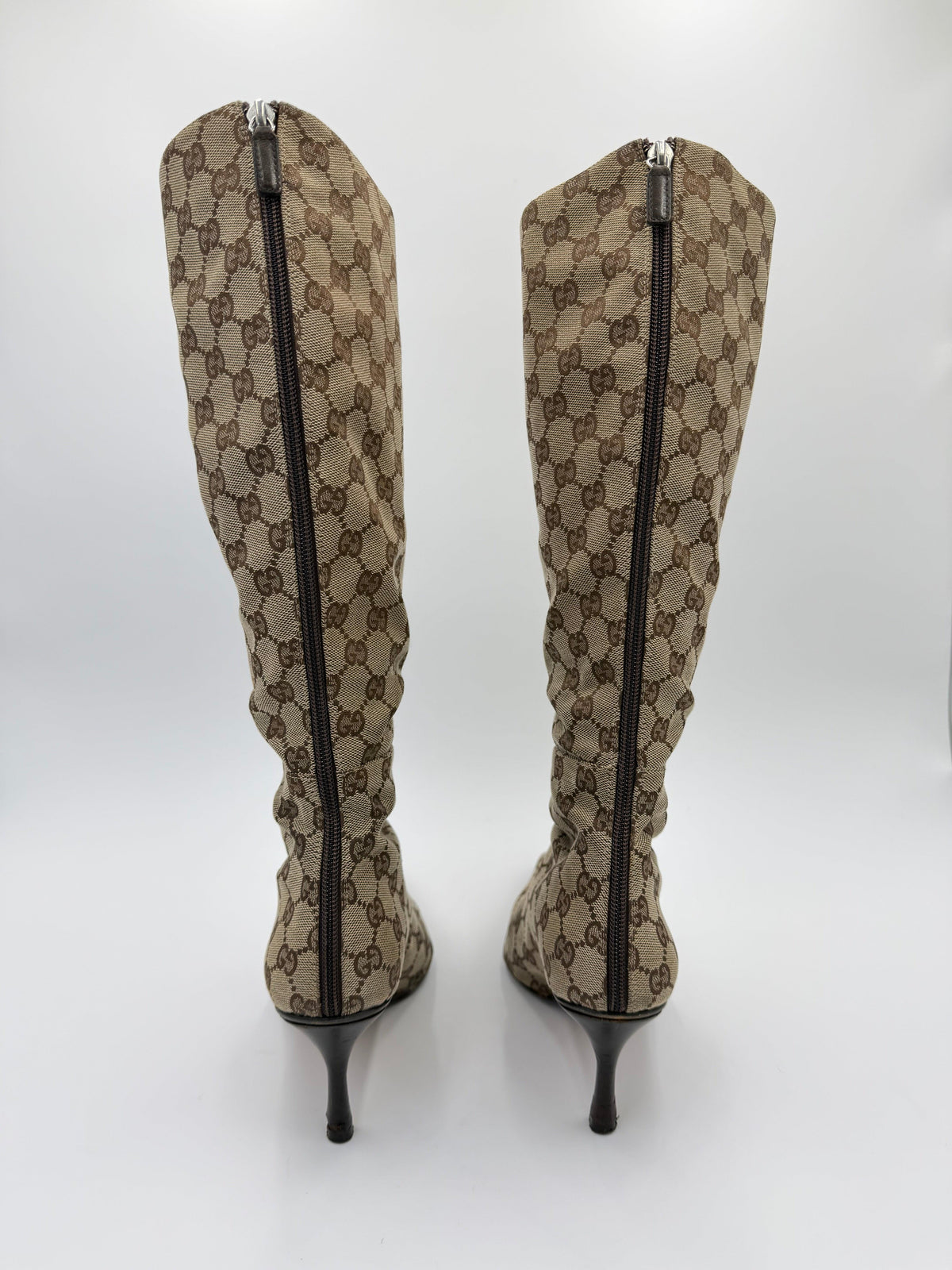 Gucci Stivali al Ginocchio Vintage by Tom Ford GG Monogram Canvas Beige