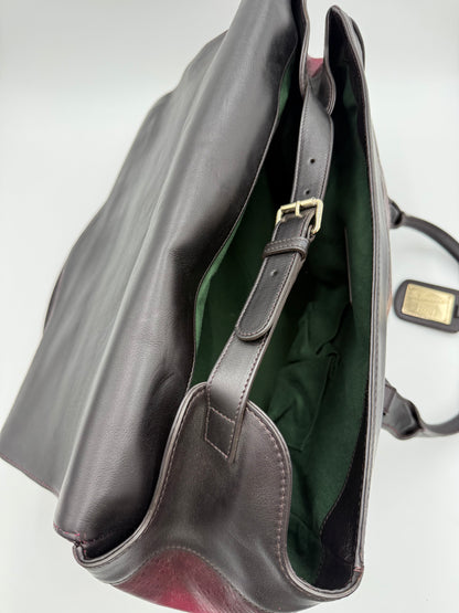 Gucci Borsone da Viaggio Firenze 1921 in Tela Jacquard Bordeaux e Pelle Marrone Scuro