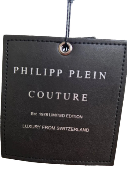 Philipp Plein Abito Lungo Rock Goddess in Seta con Corpetto di Cristalli Bianco e Grigio