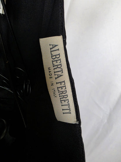 Alberta Ferretti Abito Lungo Vintage in Seta Nera - Pally Vintage Closet