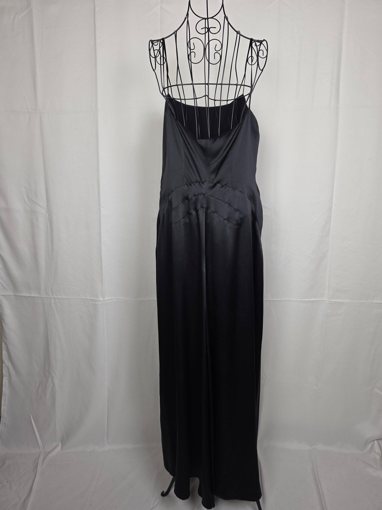 Alberta Ferretti Abito Lungo Vintage in Seta Nera - Pally Vintage Closet