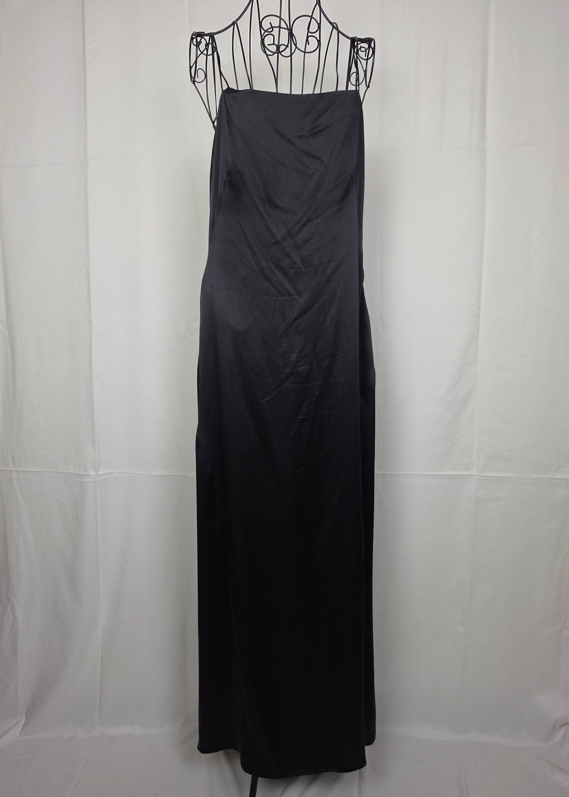 Alberta Ferretti Abito Lungo Vintage in Seta Nera - Pally Vintage Closet