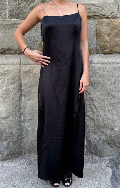 Alberta Ferretti Abito Lungo Vintage in Seta Nera - Pally Vintage Closet