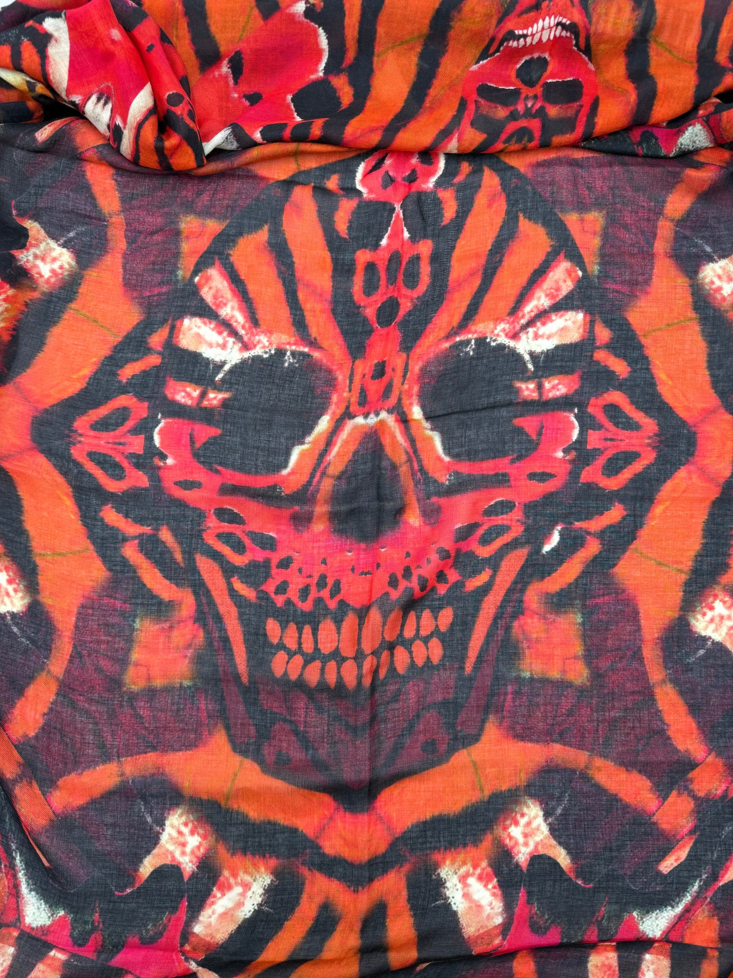 Alexander McQueen Sciarpa Skull & Stripes Misto Lana Rossa - Pally Vintage Closet