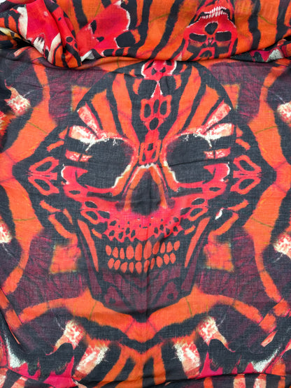 Alexander McQueen Sciarpa Skull & Stripes Misto Lana Rossa - Pally Vintage Closet
