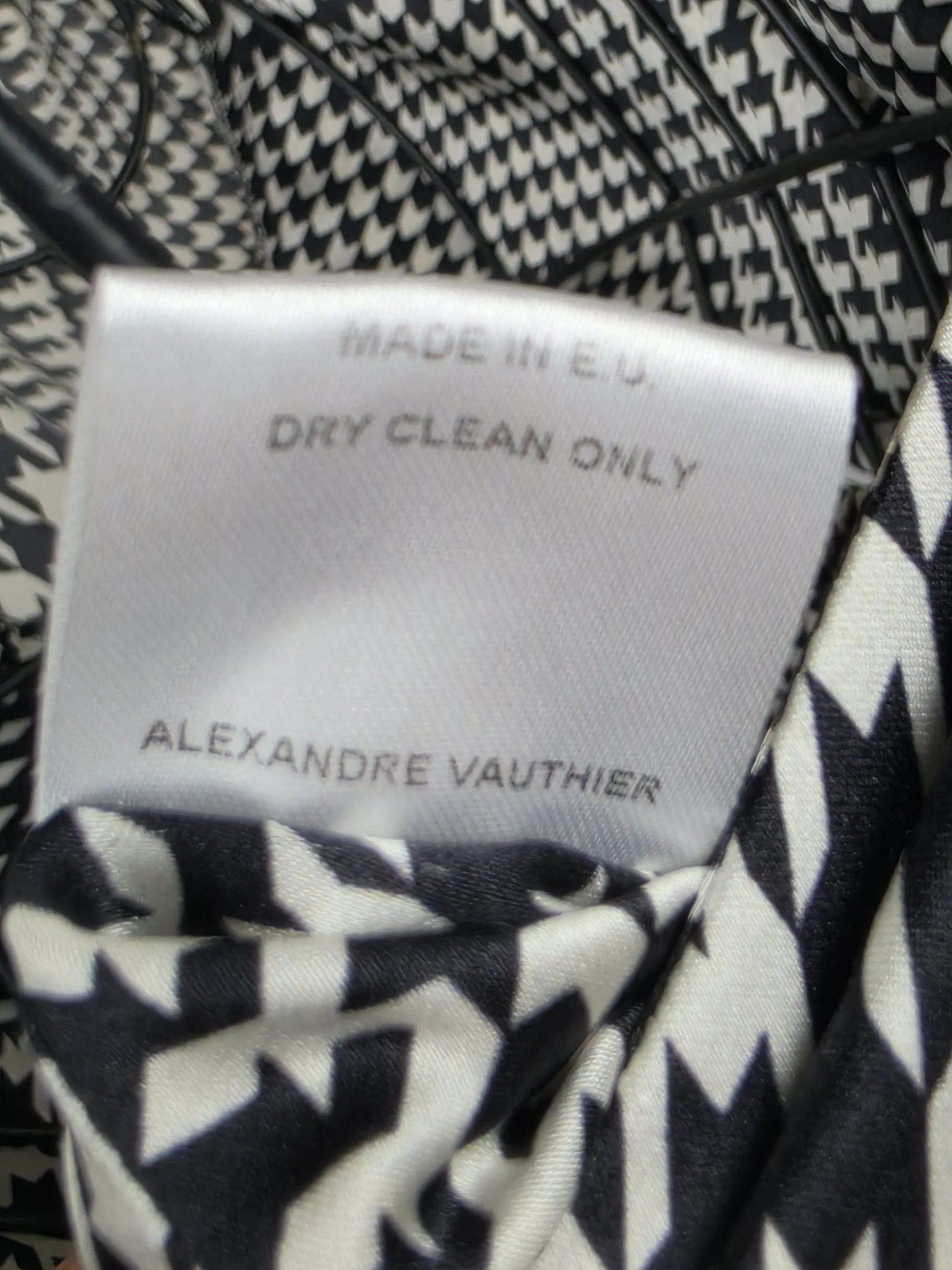 Alexandre-Vauthier-Mini-Abito-Drappeggiato-in-Seta-Pied-de-Poule-Bianco-e-Nero-70134088859972 - Pally Vintage Closet