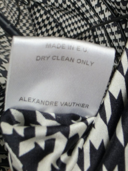 Alexandre-Vauthier-Mini-Abito-Drappeggiato-in-Seta-Pied-de-Poule-Bianco-e-Nero-70134088859972 - Pally Vintage Closet