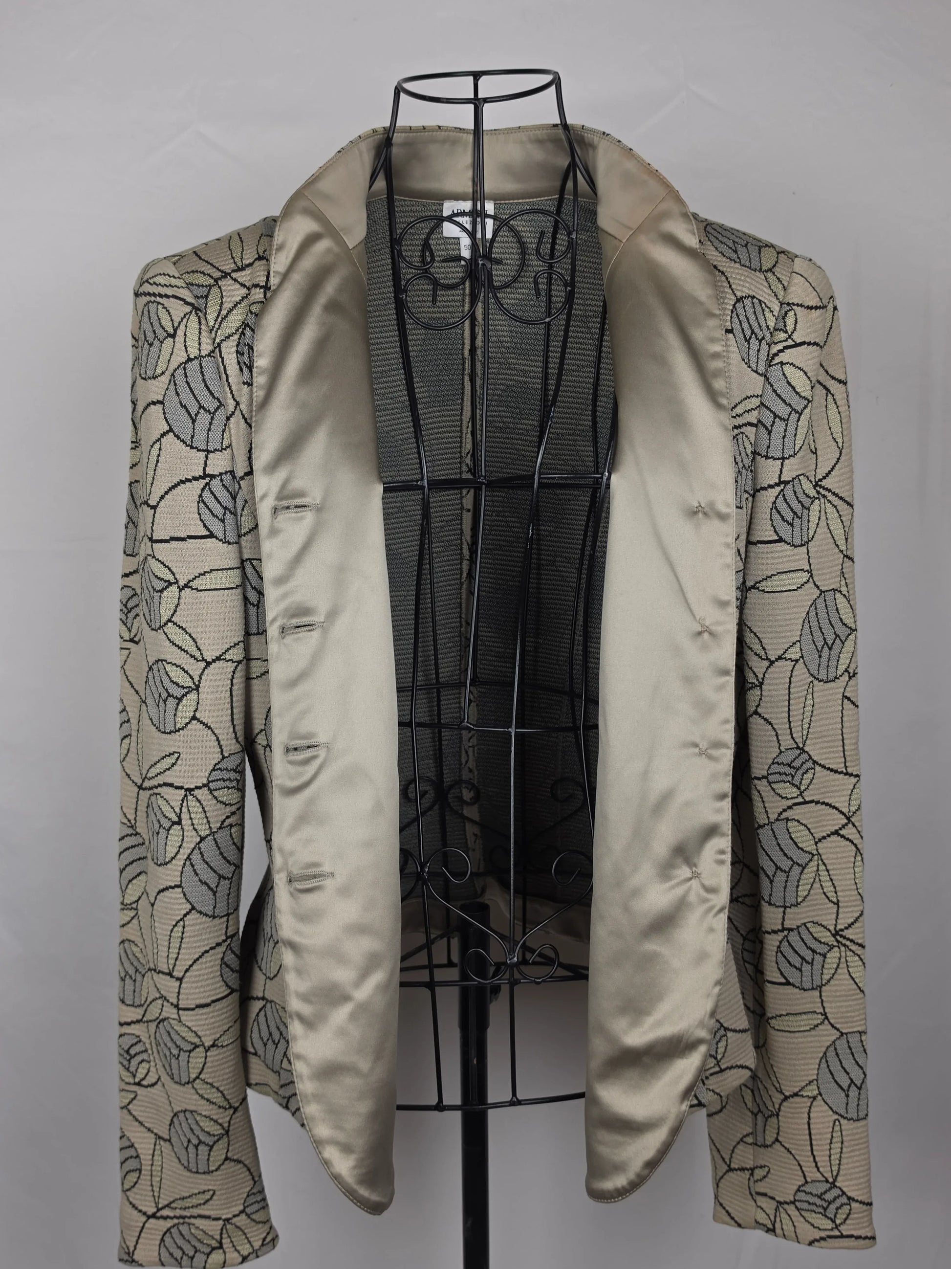 Armani Collezioni Giacca Strutturata in Jacquard Floreale Avorio - Pally Vintage Closet