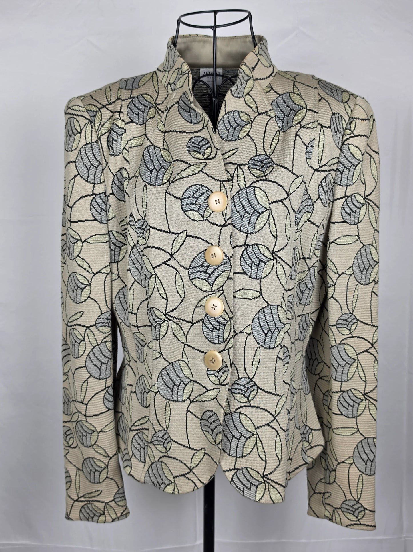 Armani Collezioni Giacca Strutturata in Jacquard Floreale Avorio - Pally Vintage Closet