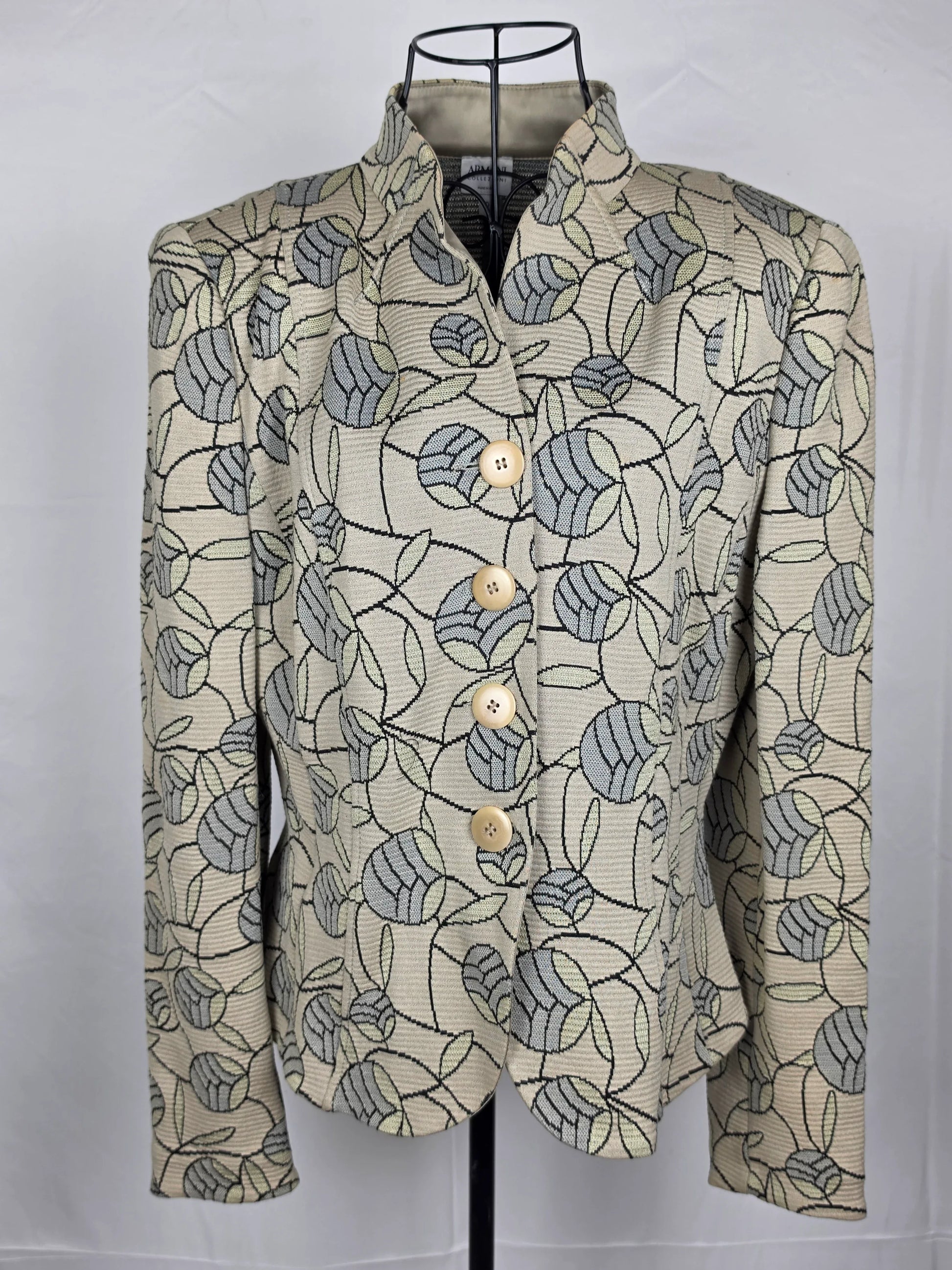 Armani Collezioni Giacca Strutturata in Jacquard Floreale Avorio - Pally Vintage Closet