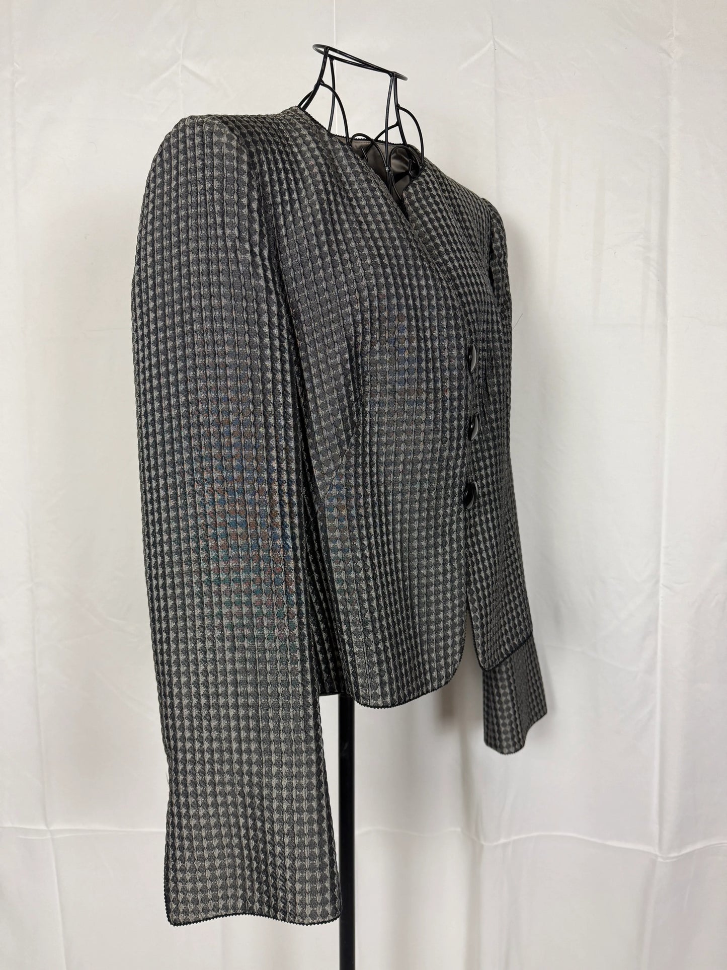 Armani-Collezioni-Giacca-Vintage-Seta-e-Lana-Grigia-69400578687300 - Pally Vintage Closet