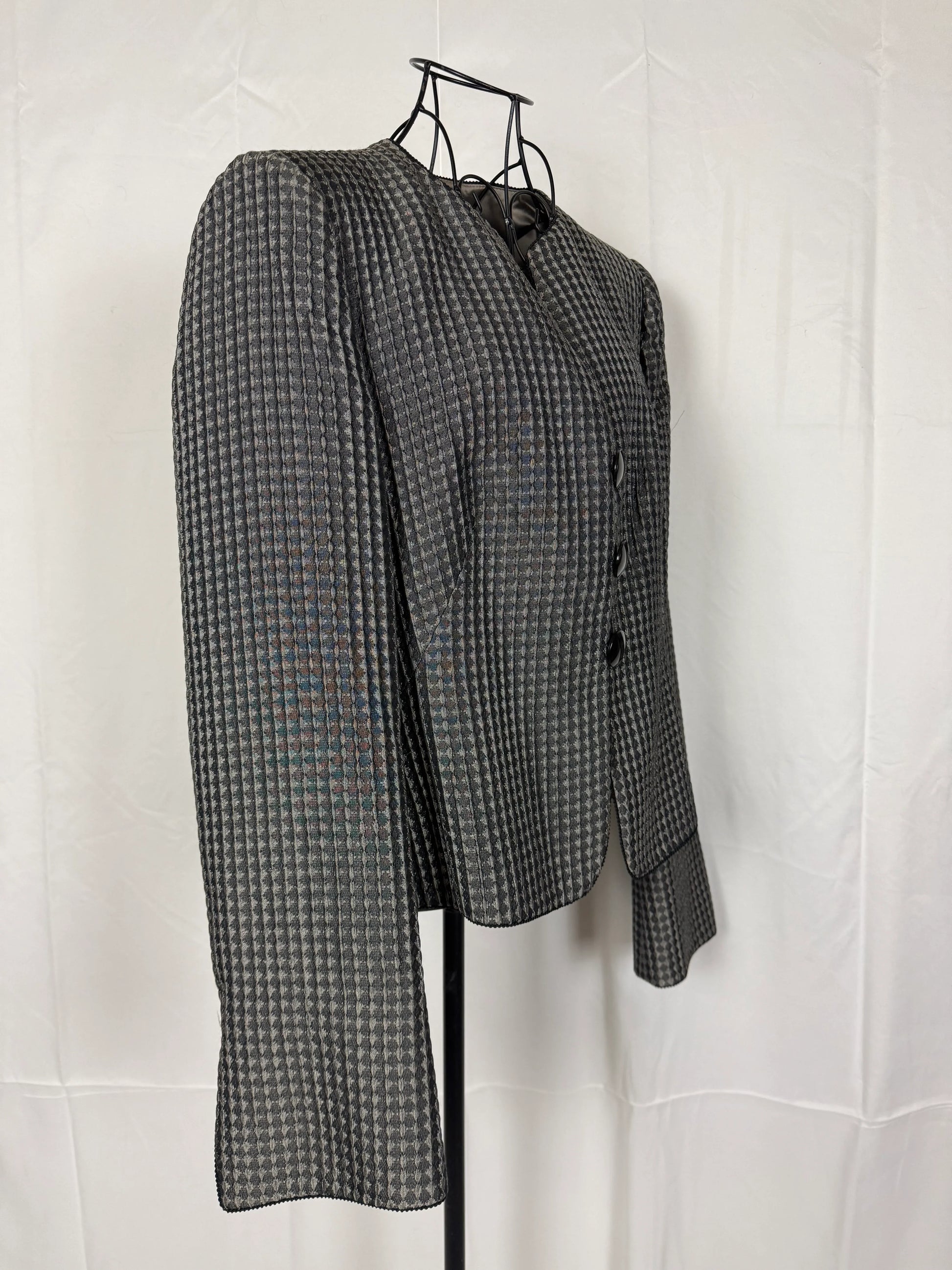 Armani-Collezioni-Giacca-Vintage-Seta-e-Lana-Grigia-69400578687300 - Pally Vintage Closet