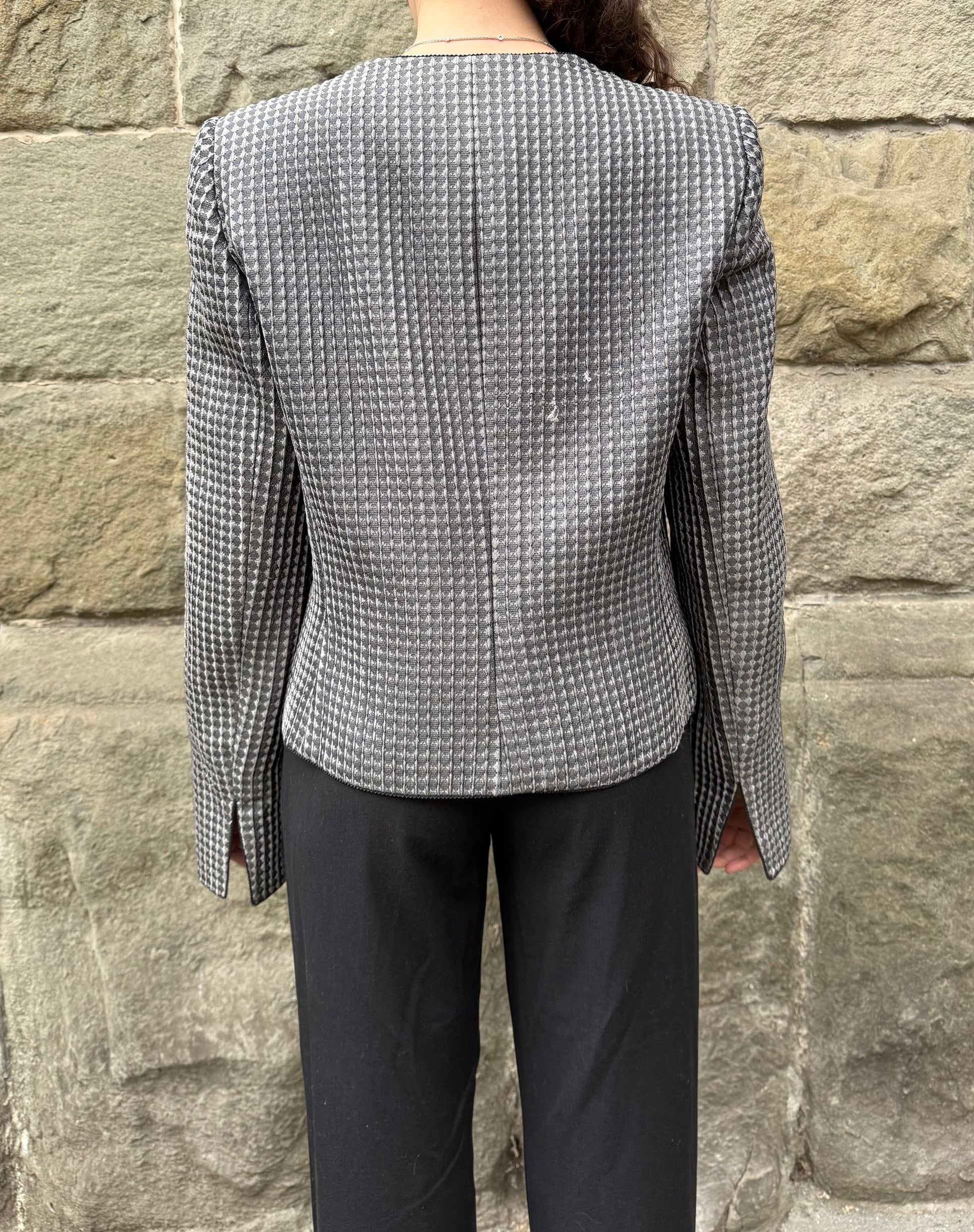 Armani-Collezioni-Giacca-Vintage-Seta-e-Lana-Grigia-69498048053572 - Pally Vintage Closet