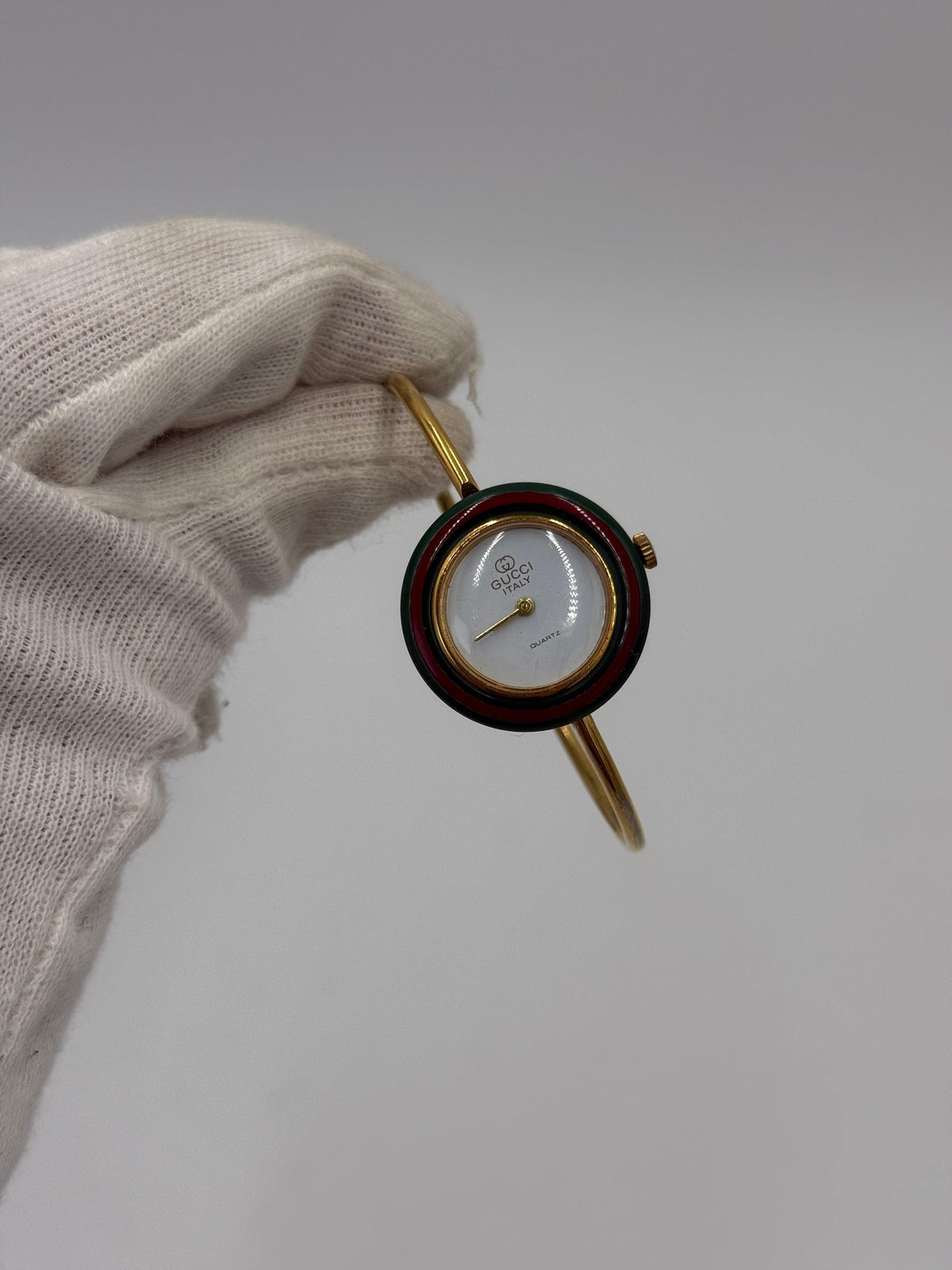 Gucci Orologio Vintage 1100-L con Ghiere Intercambiabili Placcato Oro