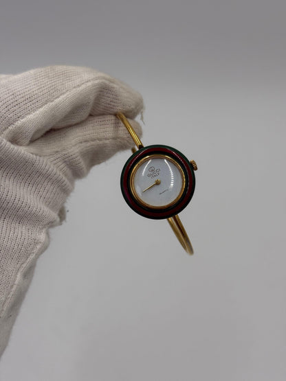 Gucci Orologio Vintage 1100-L con Ghiere Intercambiabili Placcato Oro